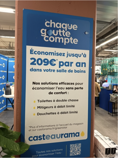Castorama Grenelle, à Paris. Campagne de sensibilisation aux économies d'eau by Casteaurama.
