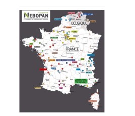 Nebopan, carte de France des implantations Adhérents.