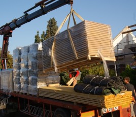 Canicule et livraison sur chantier.