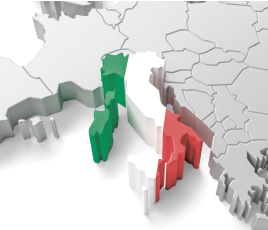 Carte de l'Italie.