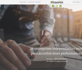 Site internet du groupement Nebopan (page d'accueil).