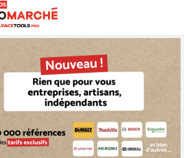 Header de l'-shop Bricomarché by RaceTools Pro.