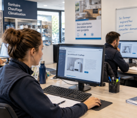 Formation en e-learning dans une enseigne BtoB spécialisée en sanitaire-chauffage-plomberie.