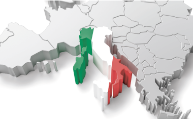 Carte de l'Italie.
