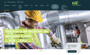 Page d'accueil du site internet du groupe francilien Froid Loc Services (FLS).