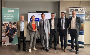 Inauguration du nouveau mode de chauffage du centre logistique régional de Cestas (Gironde) - Rexel France et la foncière Argan.