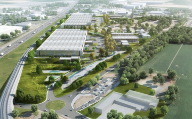 Plateforme logistique du groupe Samse à La Boisse, dans l'Ain près de Lyon.