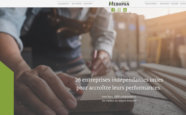 Site internet du groupement Nebopan (page d'accueil).