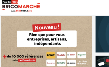 Header de l'-shop Bricomarché by RaceTools Pro.