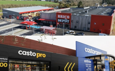 Façades de GSB à l'enseigne Castorama et Brico Dépôt - Enseignes du groupe britannique Kingfisher Plc.