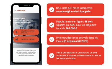 Plateforme nationale de déclaration de vol sur chantier. Protec Topo.