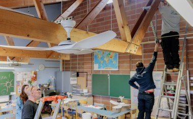 Salle de classe école ventilation brasseur d'air installation