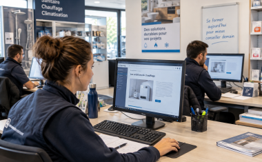 Formation en e-learning dans une enseigne BtoB spécialisée en sanitaire-chauffage-plomberie.