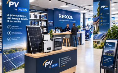 Agence Rexel avec un corner dédié au photovoltaïque - PV by Rexel.