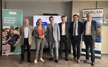 Inauguration du nouveau mode de chauffage du centre logistique régional de Cestas (Gironde) - Rexel France et la foncière Argan.