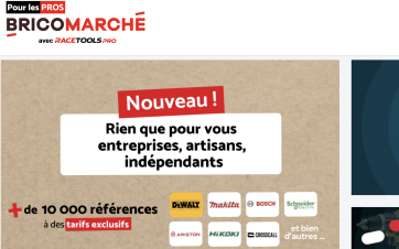 Header de l'-shop Bricomarché by RaceTools Pro.
