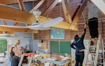 Salle de classe école ventilation brasseur d'air installation