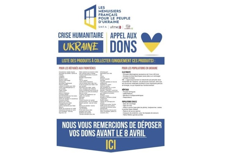 Les Menuisiers français pour le peuple d'Ukraine
