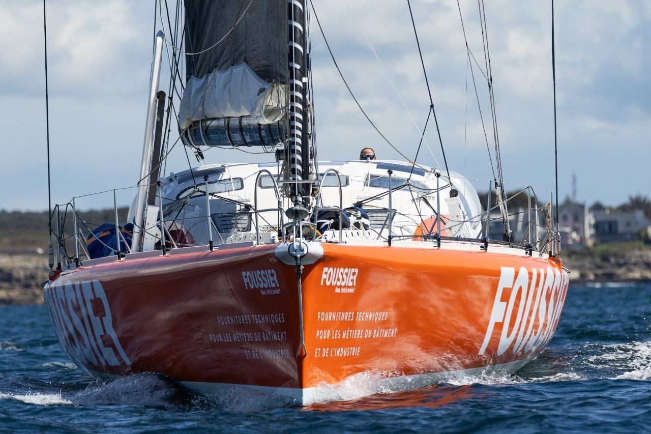 L'Imoca Foussier et le skipper Sébastien Marsset.