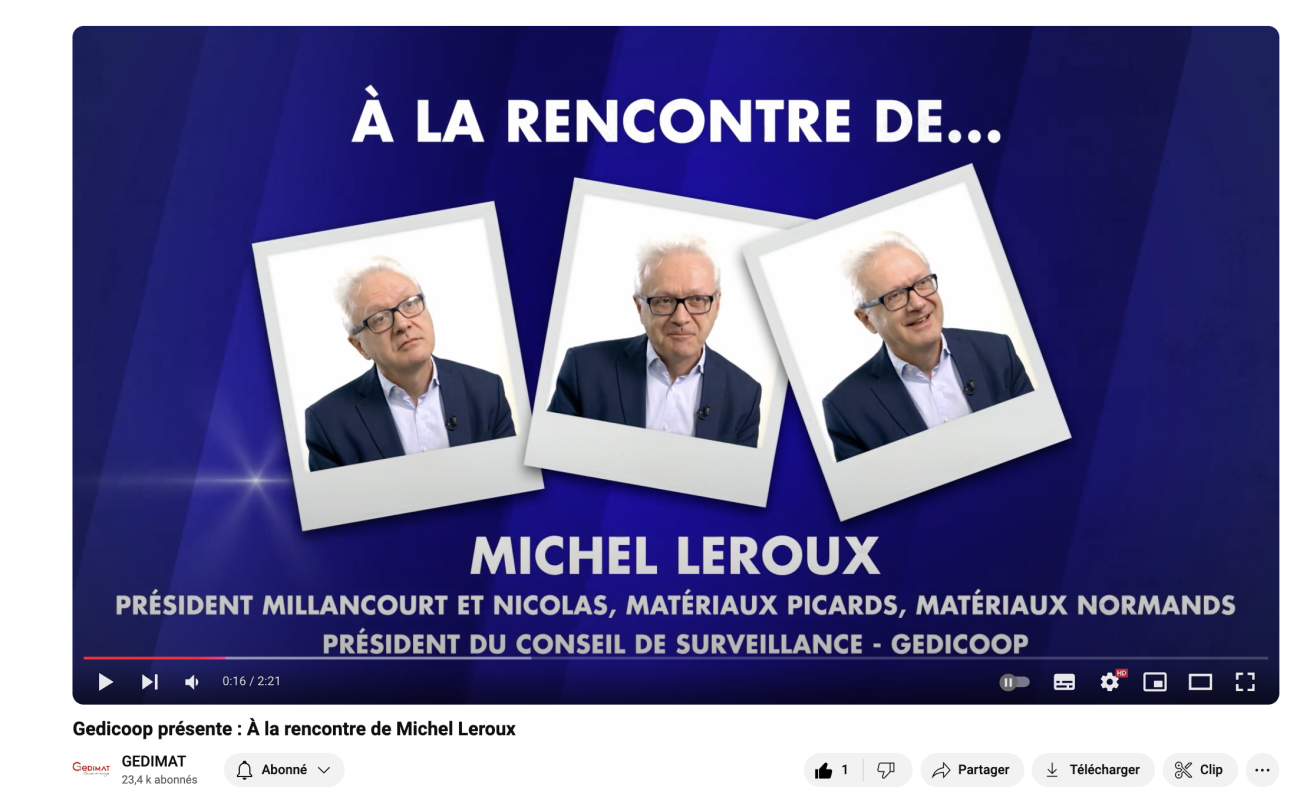 "Les Portraits Gedicoop" sur la chaîne YouTube de Gedicoopp.