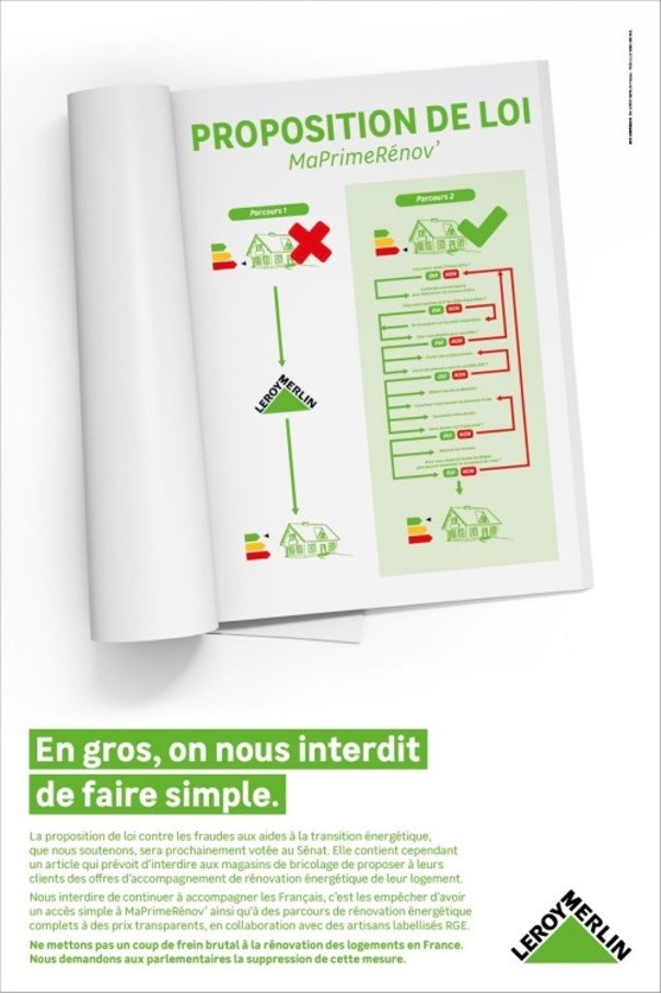 Tract de Leroy Merlin France en faveur de MPR en GSB. 