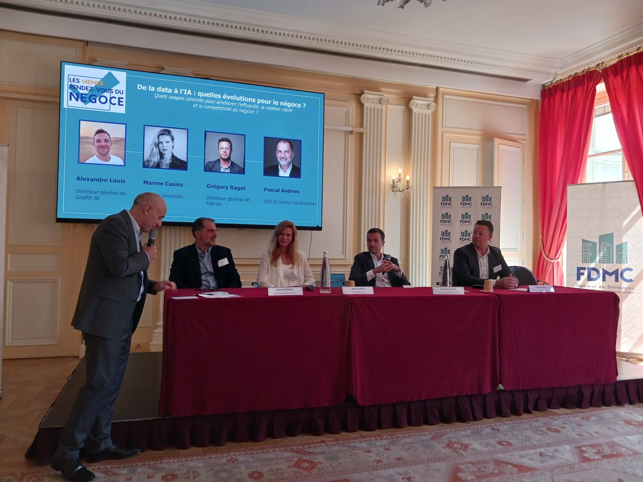 Les 14es "Rendez-vous du Négoce" organisés par la FDMC (Fédération des distributeurs en matériaux de construction) le 11 juin 2025 à Paris - Table Ronde sur l'IA.