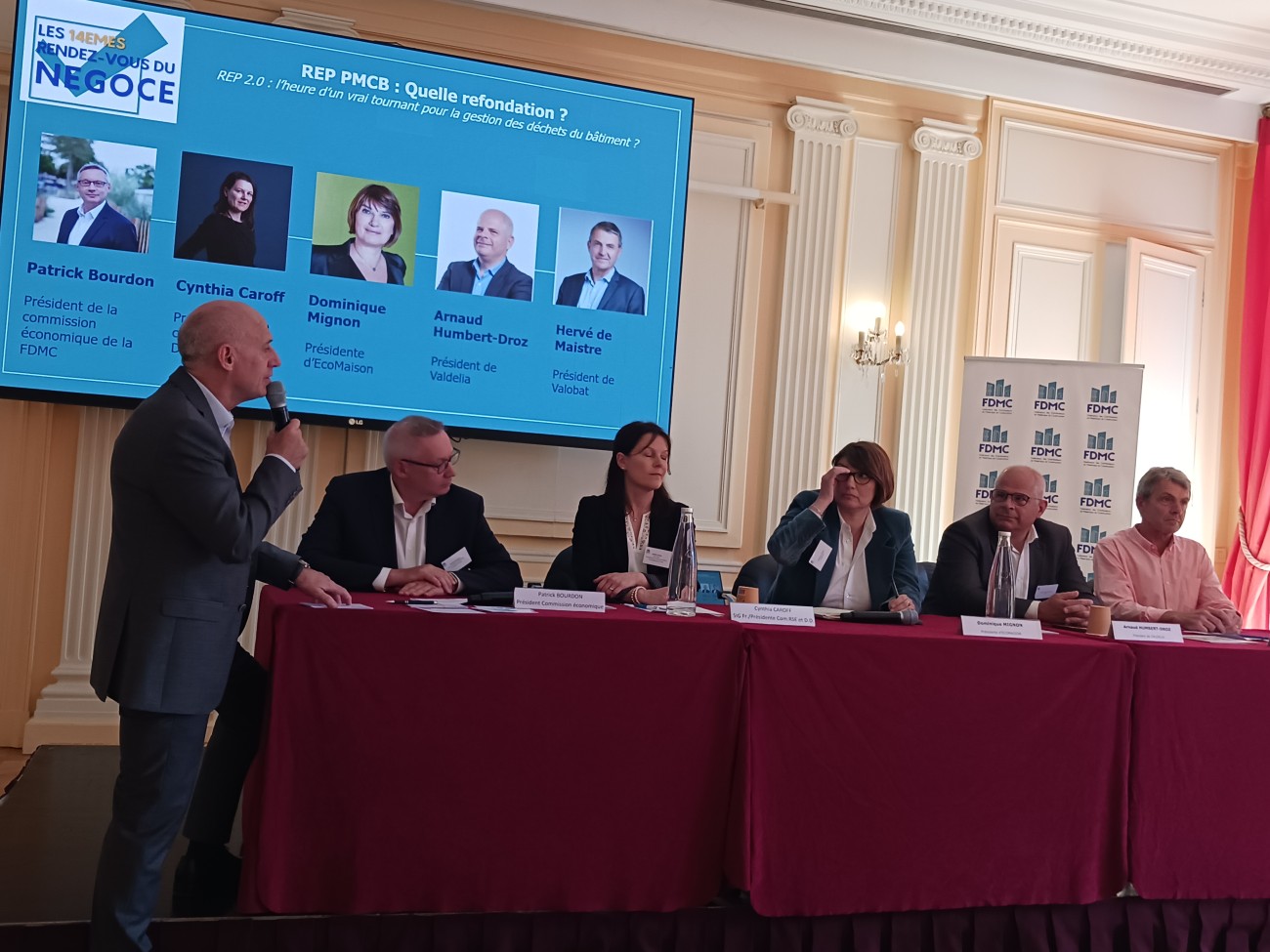 Les 14es "Rendez-vous du Négoce" organisés par la FDMC (Fédération des distributeurs en matériaux de construction) le 11 juin 2025 à Paris - Table ronde sur la REP PMCB.
