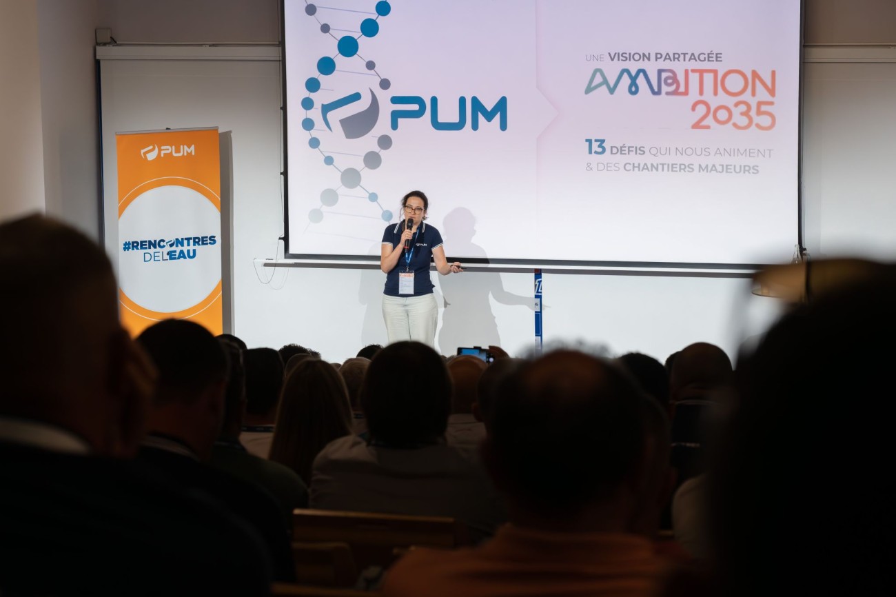 Gaële Chantôme, DG de PUM, lors des 1res "Rencontres de l'Eau" à Lyon.