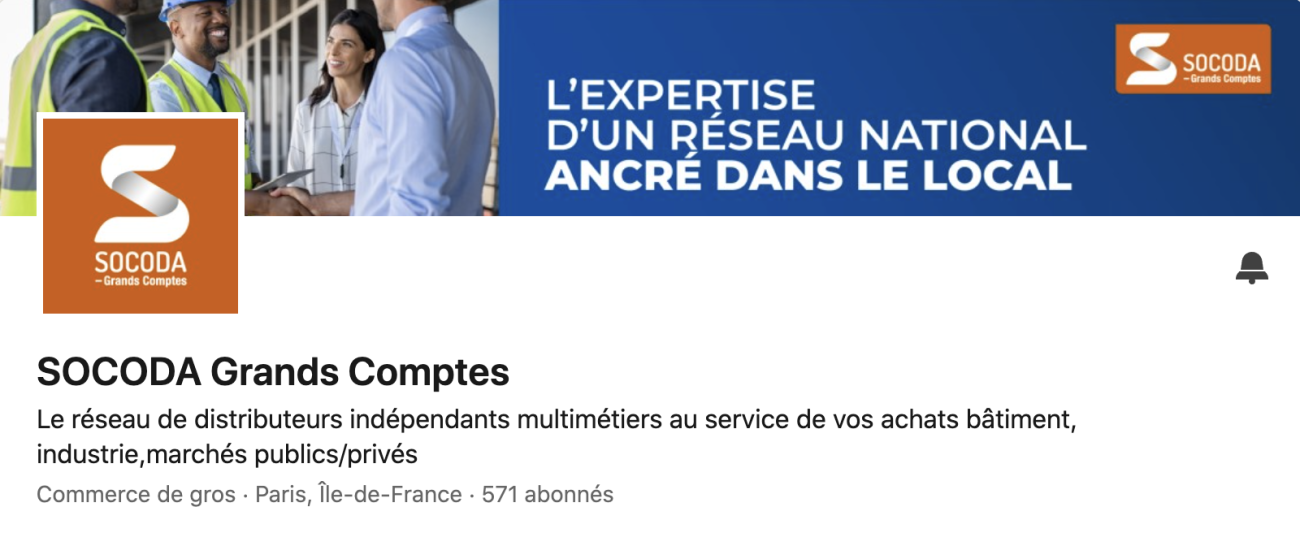 Profil Label Socoda Grands Comptes sur LinkedIn, juin 2025.