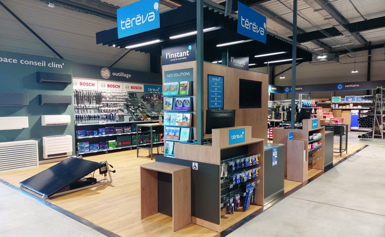 Concept merchandising "L'Instant T" dans une agence Téréva.