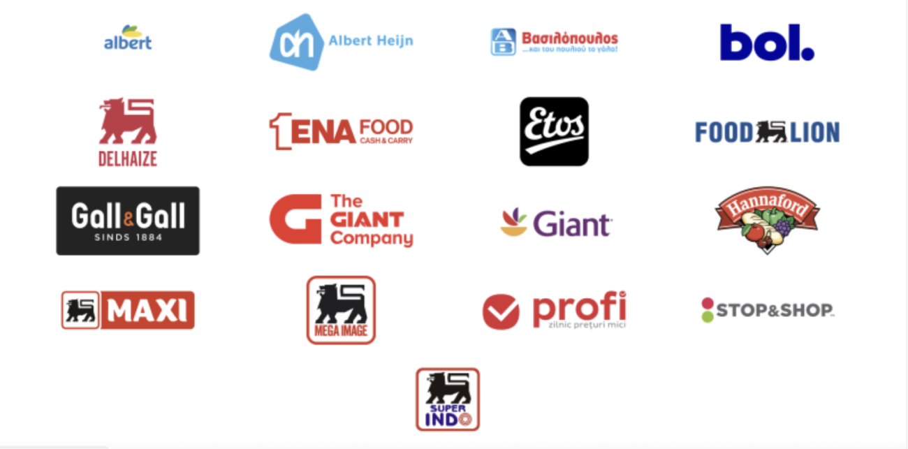 Les enseignes du groupe belgo-néerlandais Ahold Delhaize.