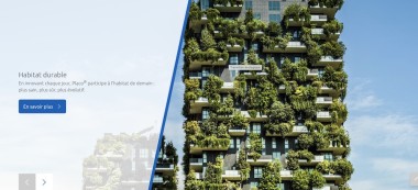 La page d'accueil du site web Placo avec en couverture le Bosco Verticale à Milan