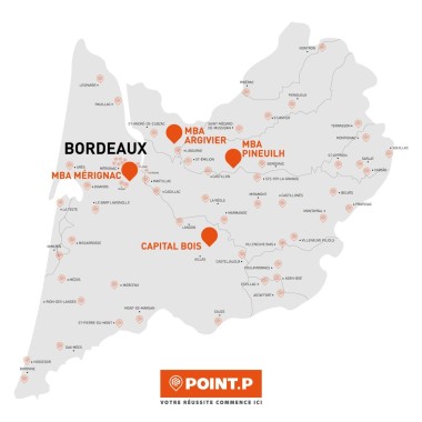 Point.P - Carte des implantations en Nouvelle-Aquitaine.
