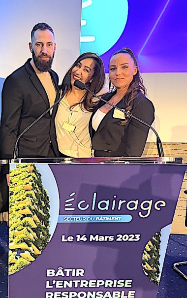 Hilanie Rousseau avec Mehdi et Saly à l'évènement "Éclairage" organisé par Zepros