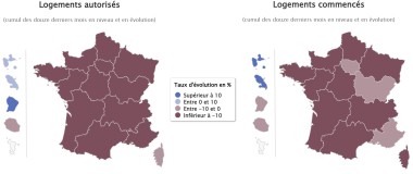 logements autorisés et commencés juillet 2023